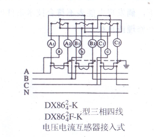 低压电中电流亘感器怎么接入三相四线计量表进行计量.